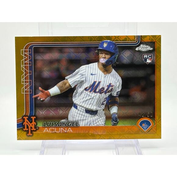 2025 Topps Chrome LogoFractor Luisangel Acuna Rookie Variation Gold 42/50 SP RC - Picture 1 of 2
